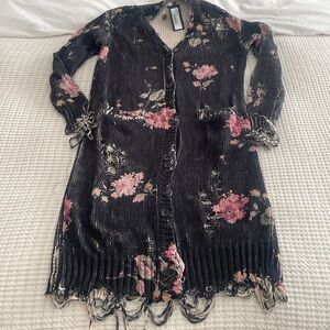 Women’s R13 floral shredded midi Cardigan size xs